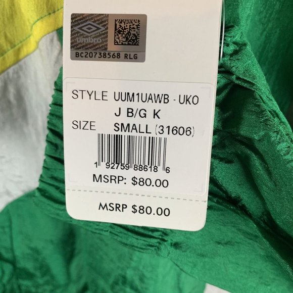 Umbro Premier Diamond Jacket Jelly Men's Small Bean/Golden Kiwi Full Zip 6330 - Picture 5 of 9